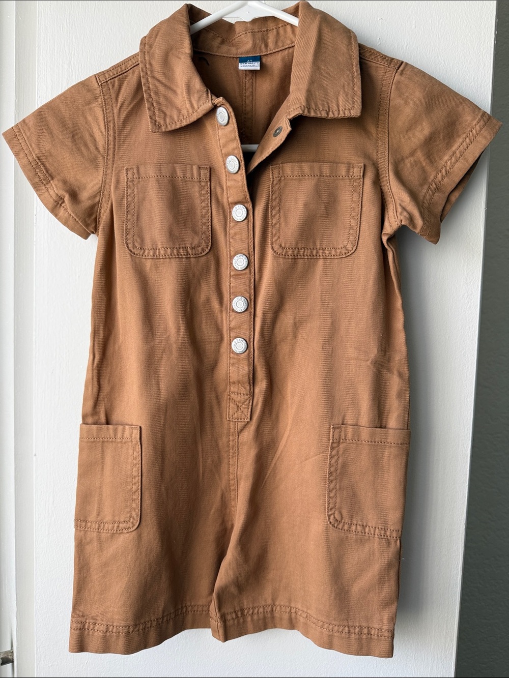 Old Navy Short-Sleeve Utility Romper in Brown